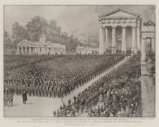 Powrót strażników z Sudanu w odpowiedzi na powitanie księcia Cambridge w koszarach Wellington